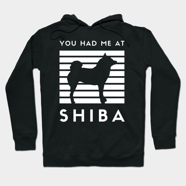 You Had Me At Shiba feat. Lilly the Shiba Inu - White Text on Black Hoodie by shibalilly